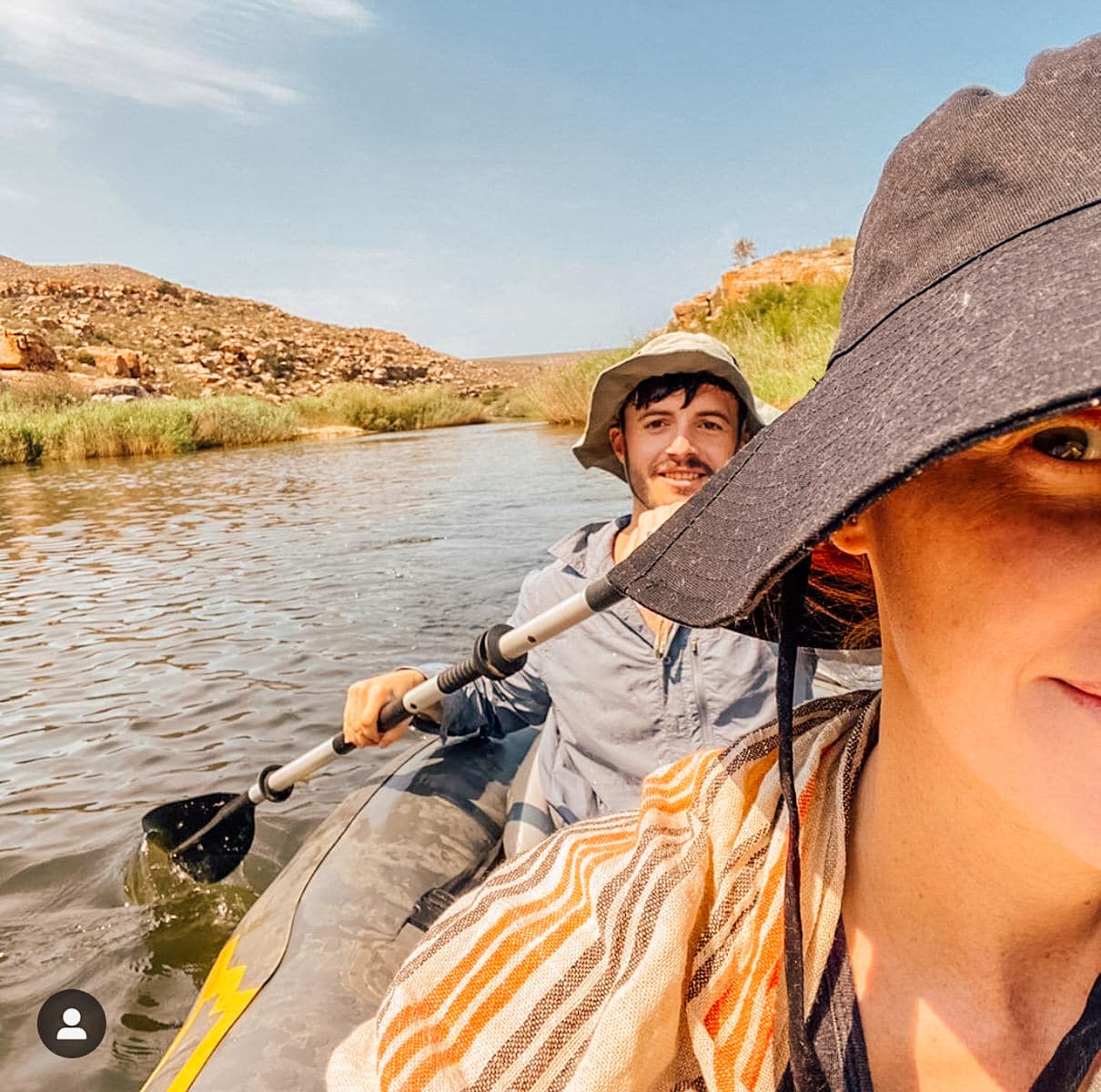 Kaydee And Andre Testimonial man and woman canoeing at bliss and stars