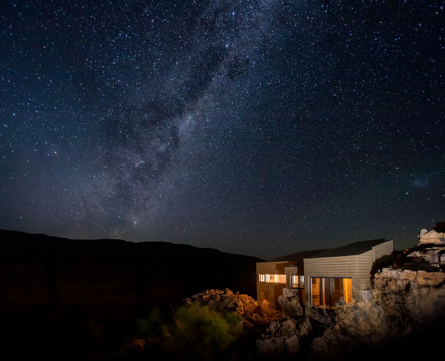 milky way over bliss and stars in south africa