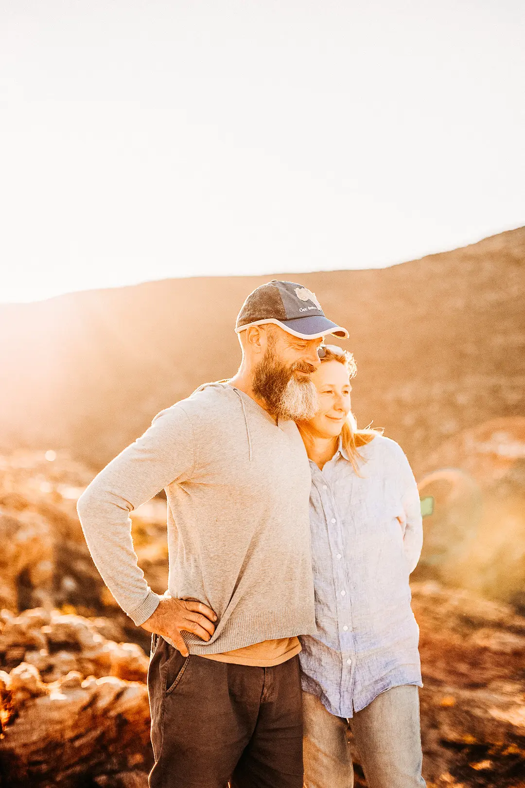 Daria and Heine Rasmussen, founders of Bliss and Stars, in the Cederberg